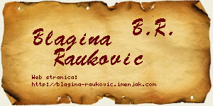 Blagina Rauković vizit kartica